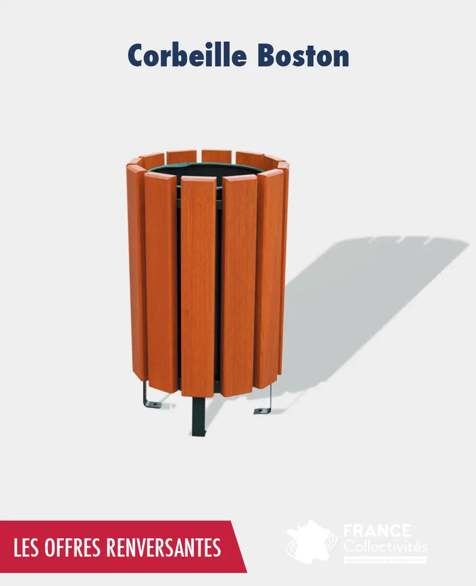 Promo corbeille bois Boston - France Collectivités