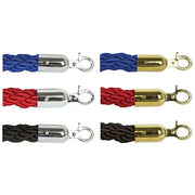Les 6 versions du cordon Gamma : bleu, bordeaux et noir avec crochets inox ou dorés
