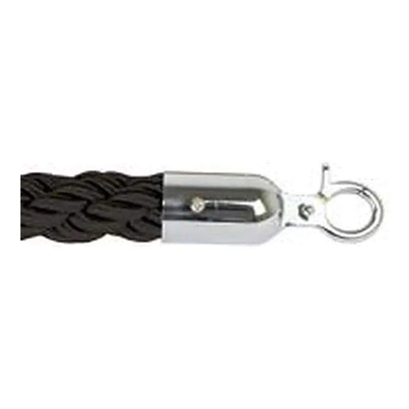 Cordon noir torsadé Ø 31 mm, mousqueton inox