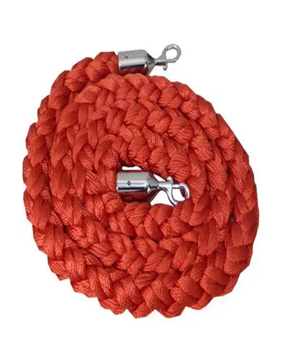 Cordon tressé rouge 2 m avec mousquetons chromés