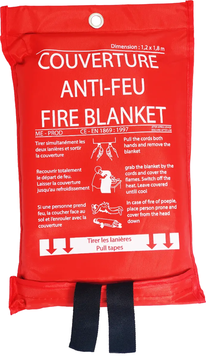 Couverture anti-feu 180 x 120 cm étui souple france collectivités