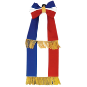 Cravate tricolore - Franges bouillon or + noeud france collectivités
