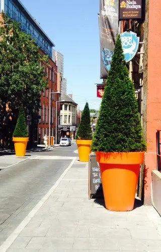 Pot décoratif rond 650 L grande capacité pour plantations extérieures