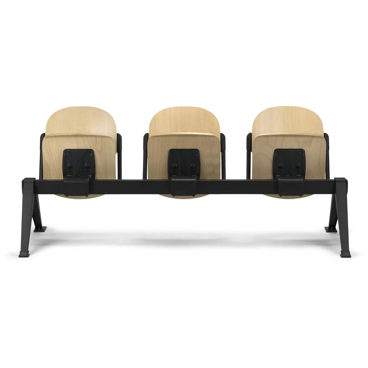 Banquette d'accueil Diam 3 places à assises rabattables en hêtre