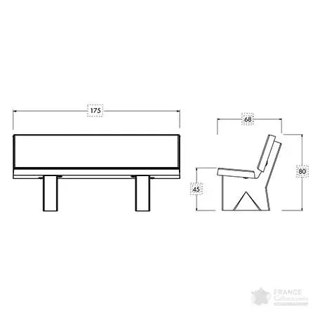 Banc béton détroit