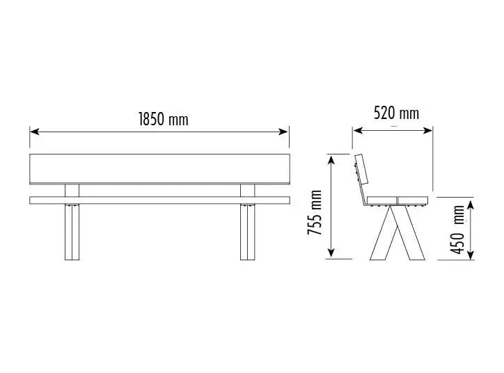 Banc bois naturel Olea