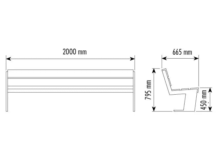 Banc en bois et fonte Quatre