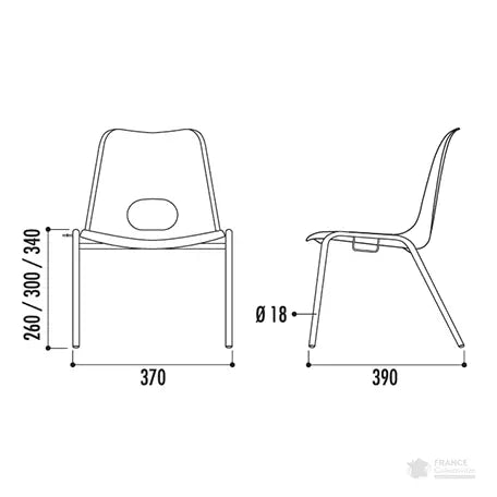 Chaise enfant coque plastique Bologne - France Collectivités
