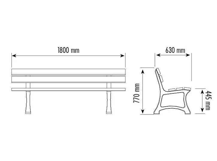 Banc en bois et fonte Bretagne