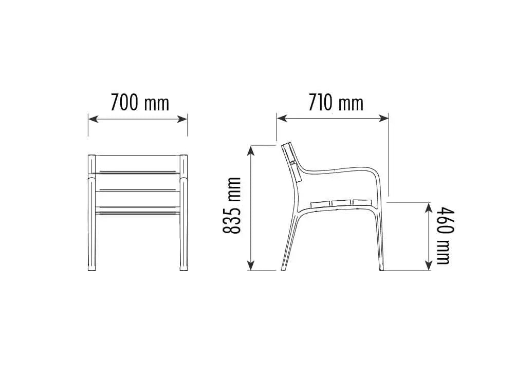 Chaise en bois et fonte Neobarcino