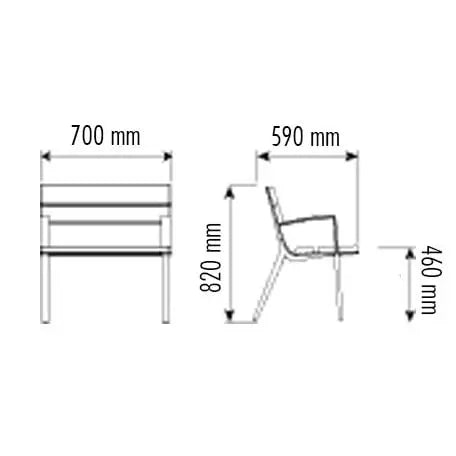 Chaise en bois et fonte Oslo