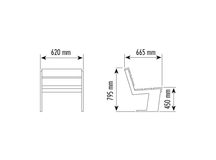 Chaise en bois et fonte Quatre