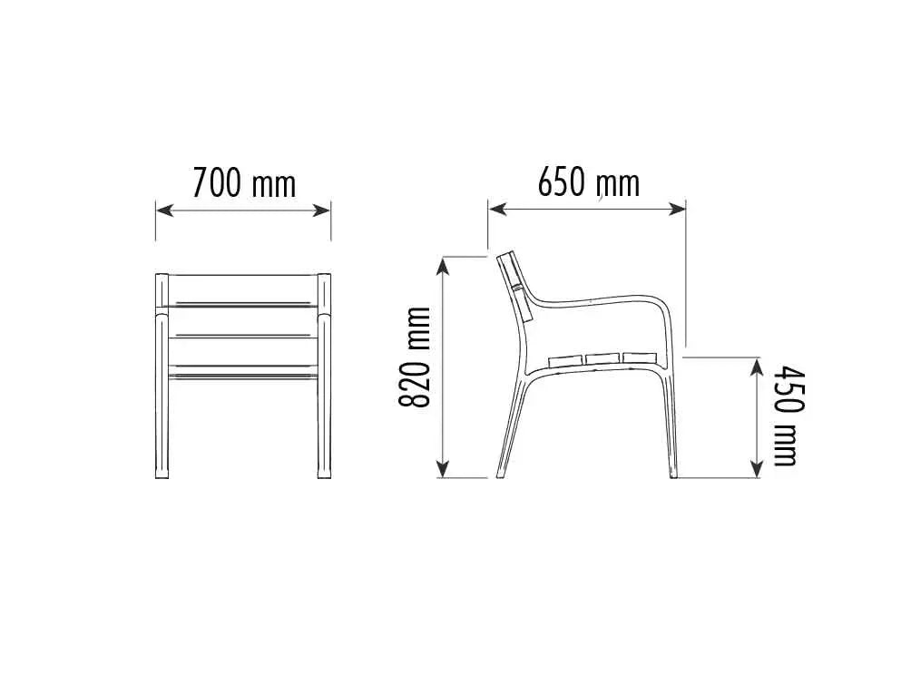 Chaise en bois et fonte Citizen