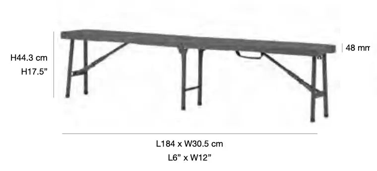 Banc pliant plastique valise 184 mm "Classic Collection" - France Collectivités