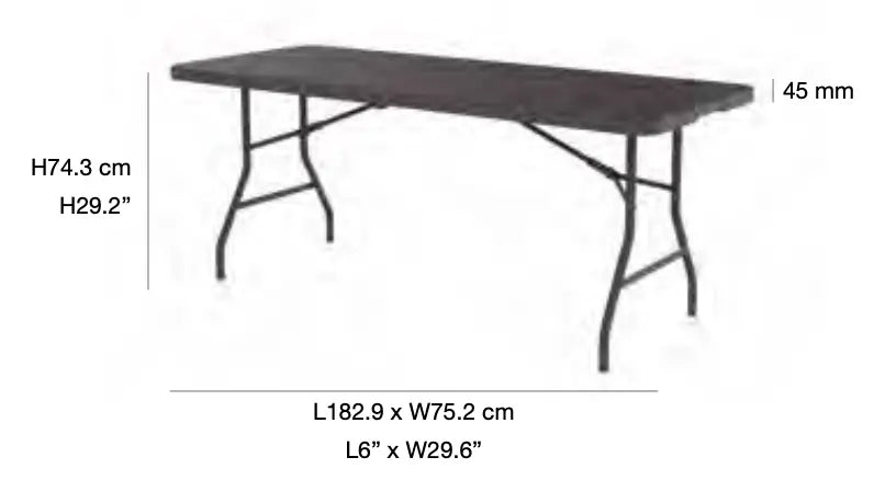 Table pliante plastique valise 182 x 75 cm "Classic Collection" - France Collectivités