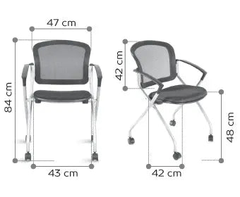 Chaise roulante Spacemesh (lot de 2) - France Collectivités