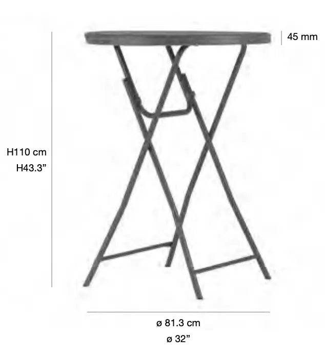 Table haute de cocktail plastique pliante "Classic Collection" - France Collectivités