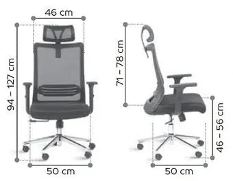 Chaise de bureau TAOS supportant jusqu’à 100 kg