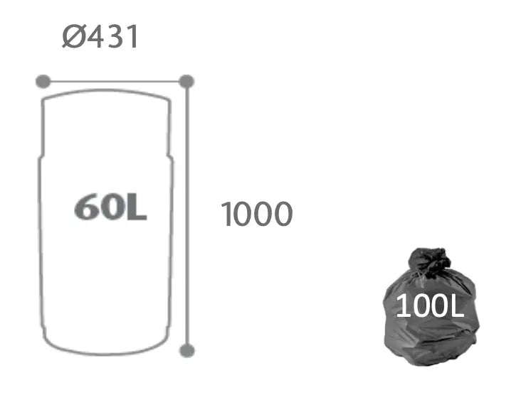 Corbeille bois basic Zeno 40 ou 60 litres