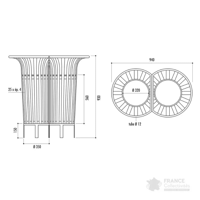 Corbeille tulipe bicolore 2 x 55L