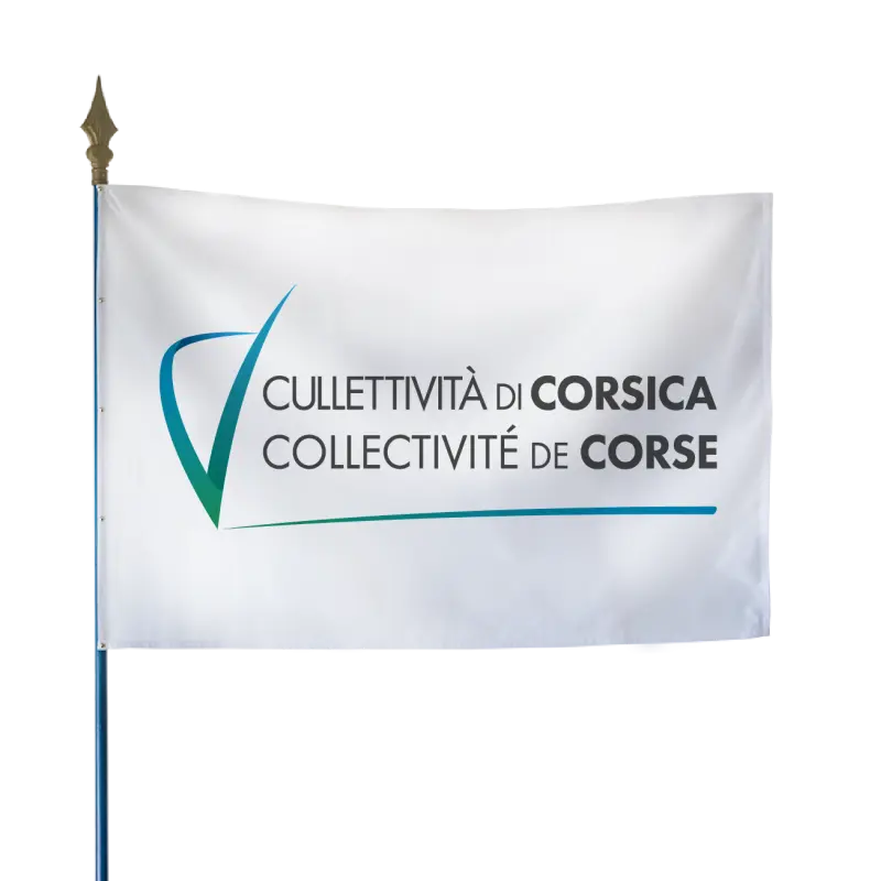 Drapeau de la Collectivité de Corse sur hampe bois