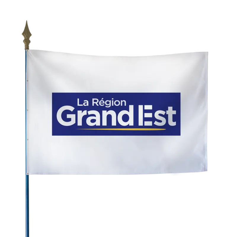 Drapeau de la région Grand Est sur hampe bois