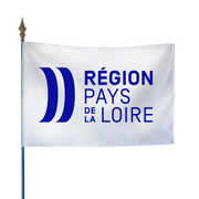 Drapeau de la région Pays de la Loire sur hampe bois