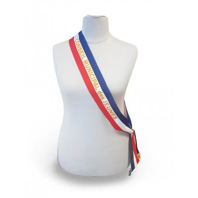 Écharpe tricolore imprimée Conseil municipal des jeunes france collectivités