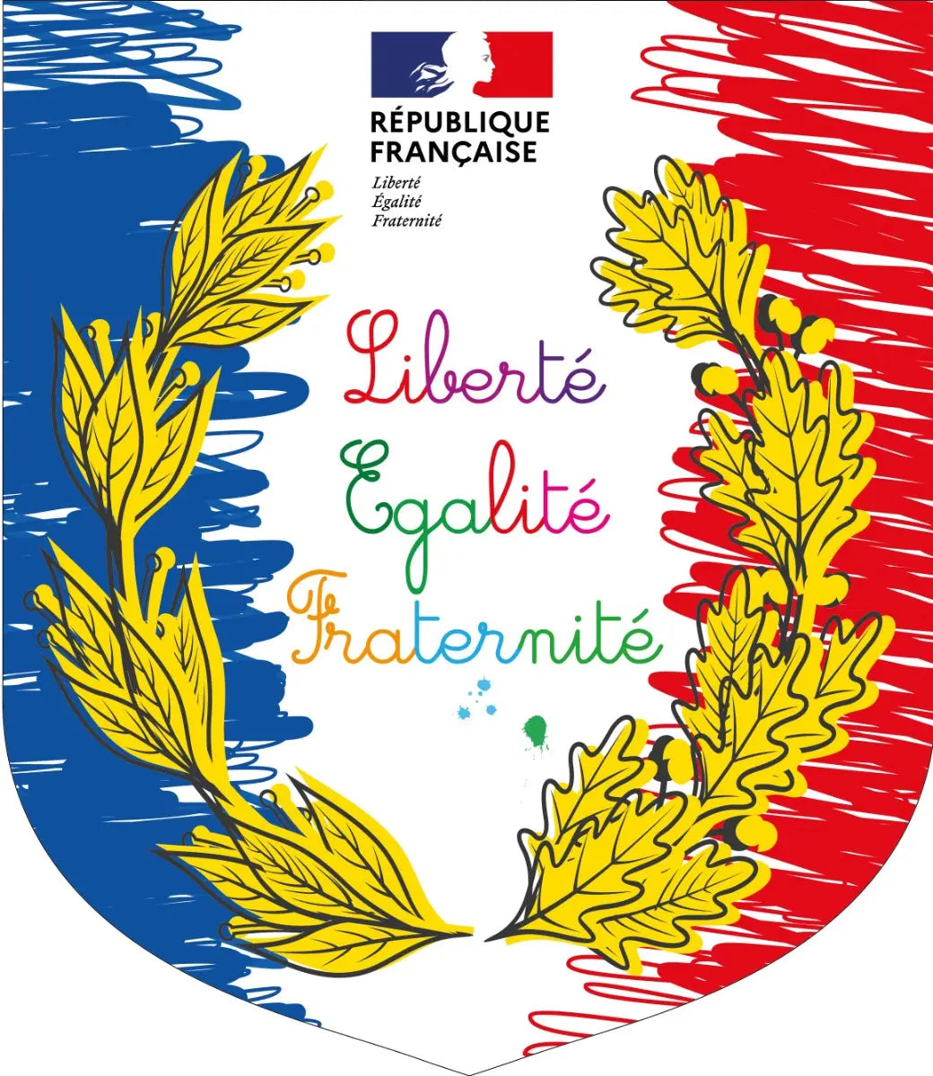 LOT Ecusson Spécial Ecole + 2 Drapeaux france collectivités