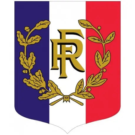 Écusson porte-drapeaux Tricolore + RF et palmes Gamme éco france collectivités