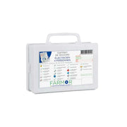 Coffret de secours Électricien 4 personnes Farmor en polypropylène blanc avec poignée et support mural