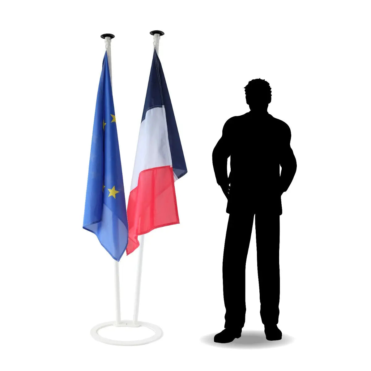 Ensemble Réception Avec 2 Pavillons Sur Mâts Et Socle Assorti france collectivités