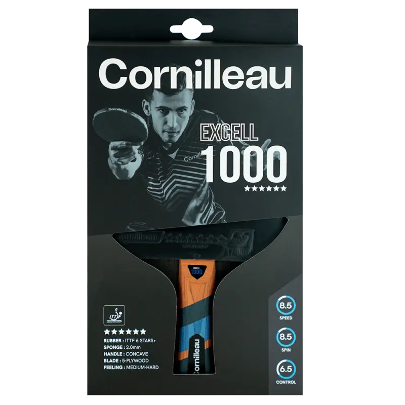 Raquette de ping-pong de compétition Excell 1000, mousse Dynacell 2 mm