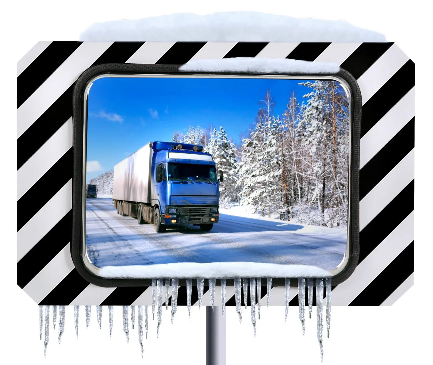 Miroir de circulation routière 90° INOX POLI avec dispositif ANTIGIVRE - France Collectivités