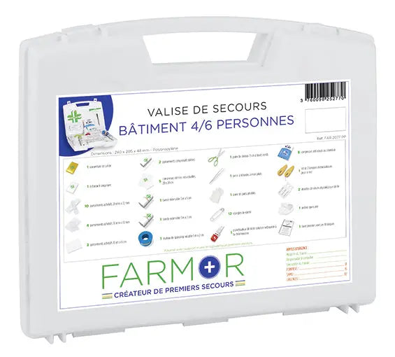 Valise de secours « Bâtiment » 4/6 personnes france collectivités
