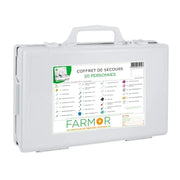 Coffret mural de premiers secours Farmor Multirisques 20 personnes en polypropylène blanc