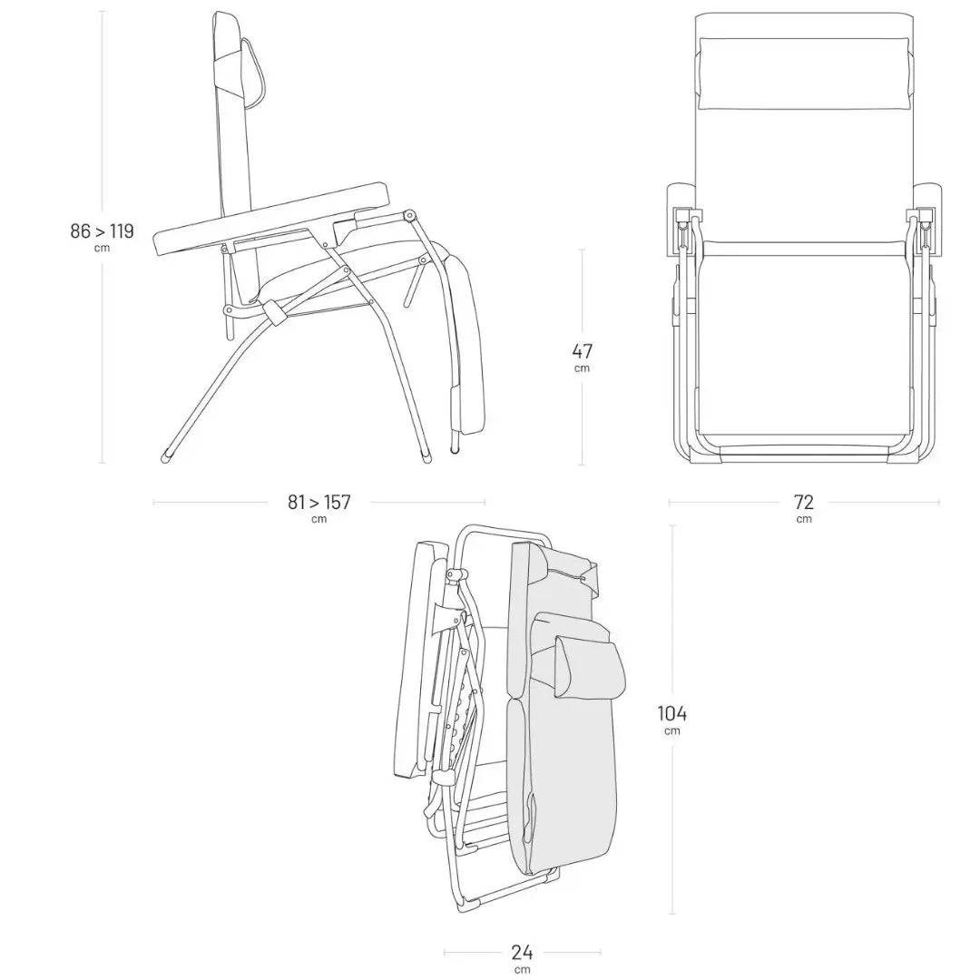 Fauteuil Relax matelassé Zéro Gravité - Lafuma Gamme Oxygène france collectivités