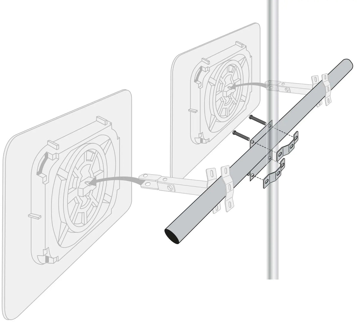 Détail de la fixation en acier galvanisé du support SUP2M, Procity