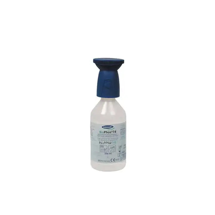 Flacon lave-œil 250 ml de solution pH neutre Farmor pour projections d'acides et de bases