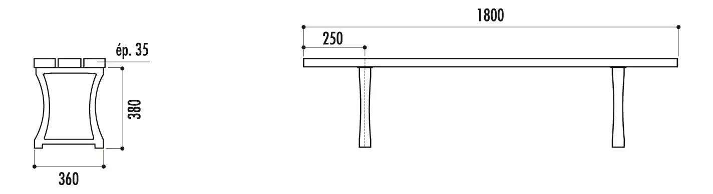 Banquette bois pin Stuttgart