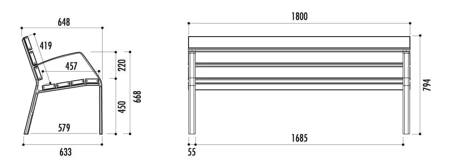 Banc Modo-10 alu