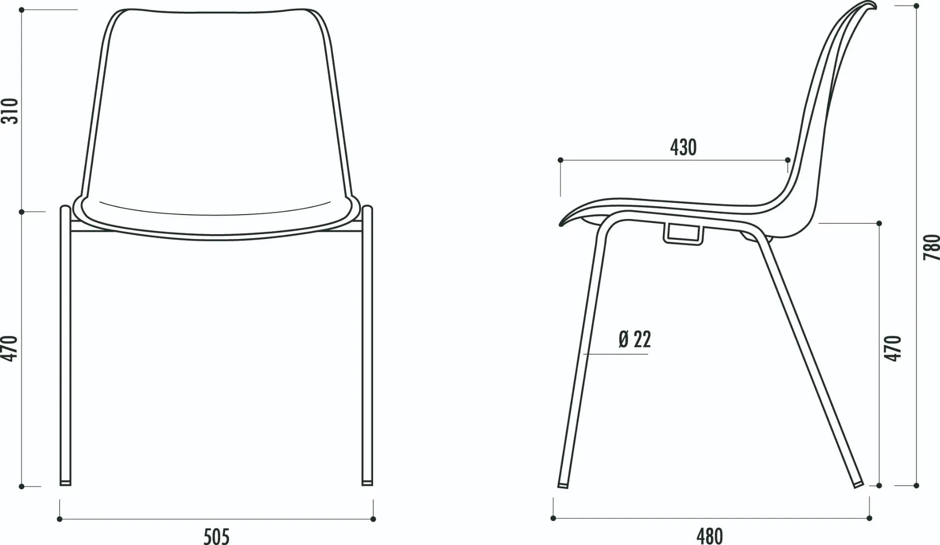 Promo chaises empilables coque Hélène M2 france collectivités