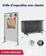 Promo 24 grilles d'expositions 2 m x 1 m + 1 chariot france collectivités