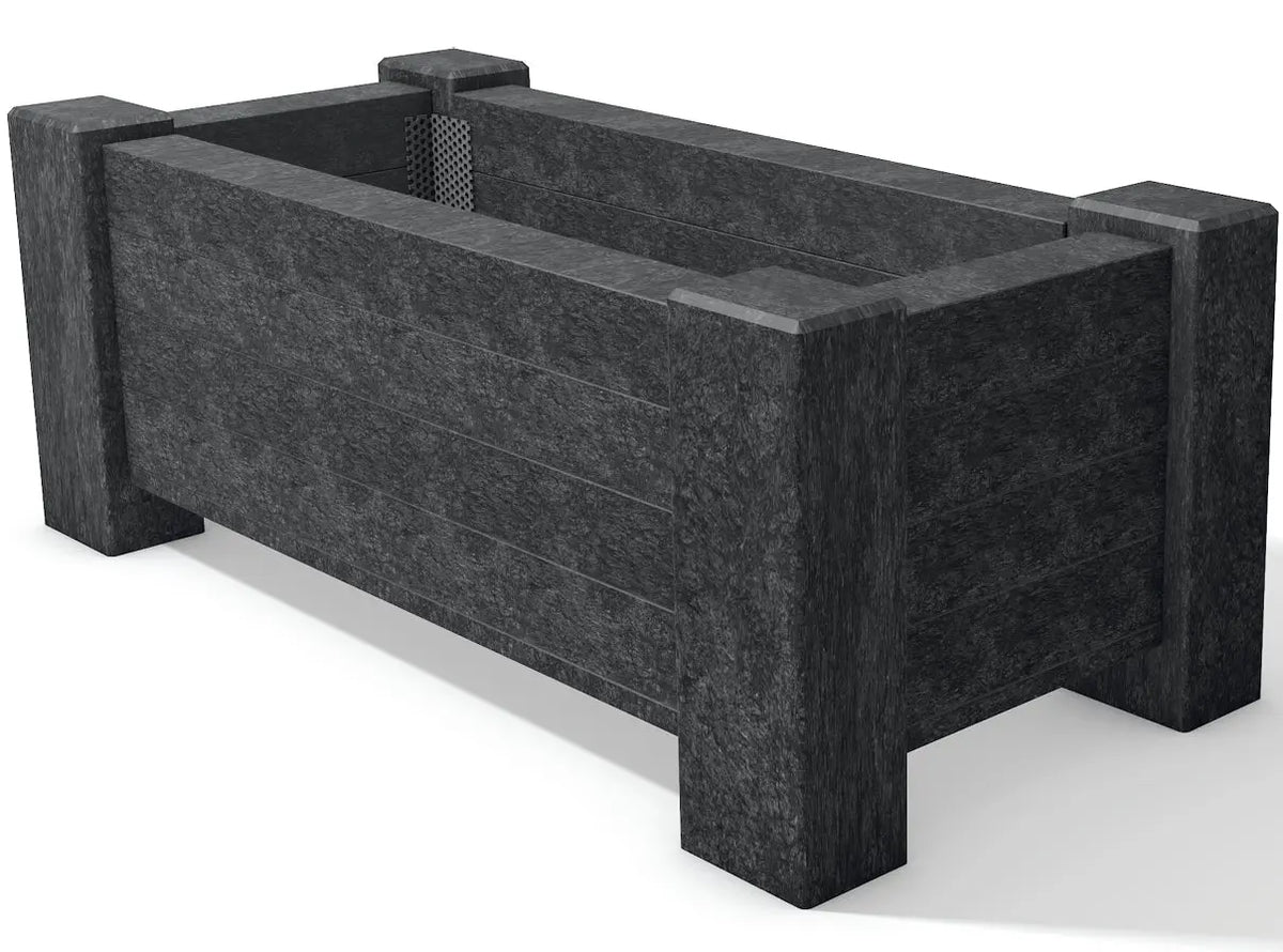 Jardinière Muscari noire en plastique recyclé, rendu Hanit – France Collectivités