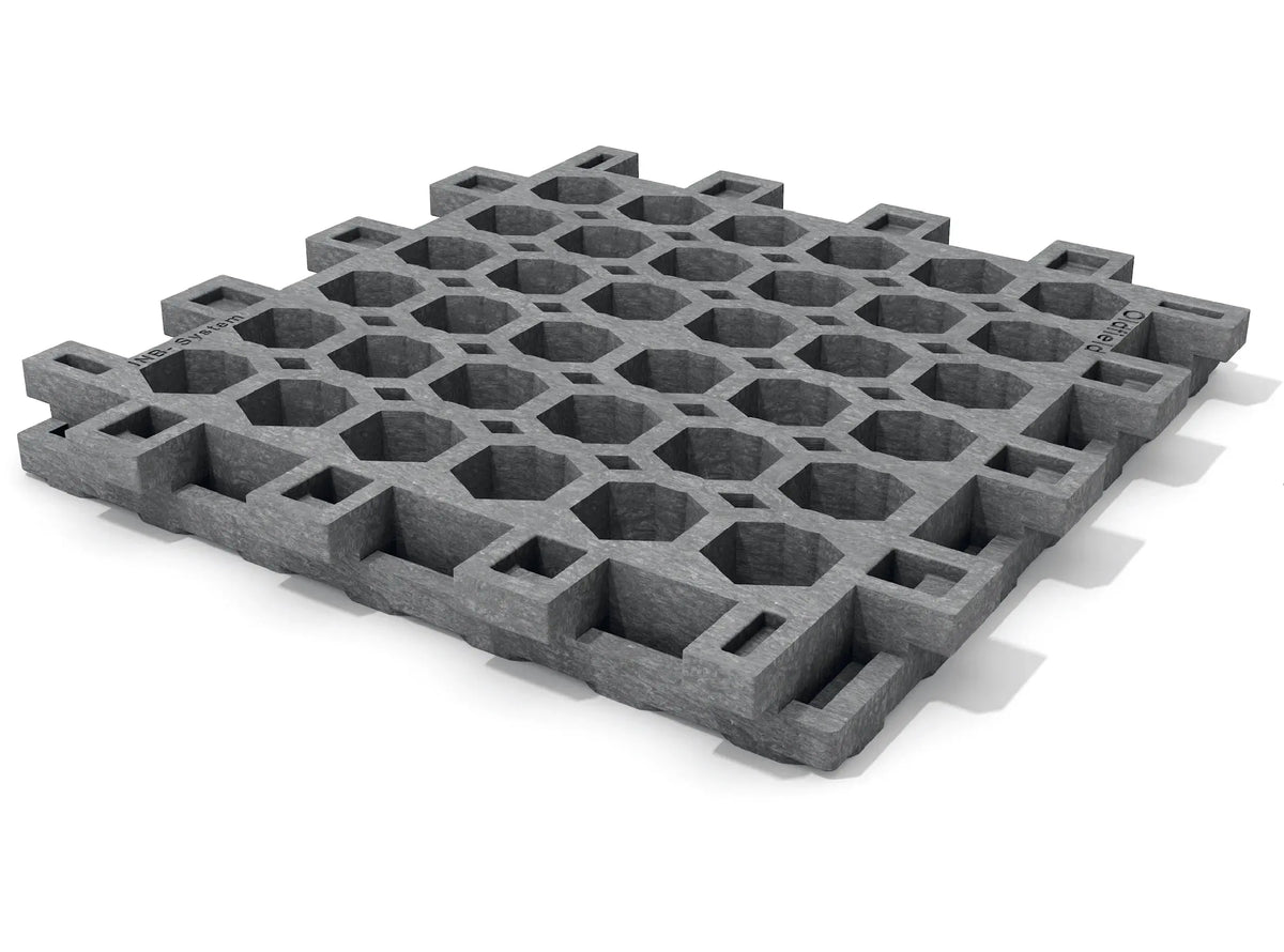 Dalle stabilisatrice à double picots et trous de 5 cm, vue de dessus – France Collectivités
