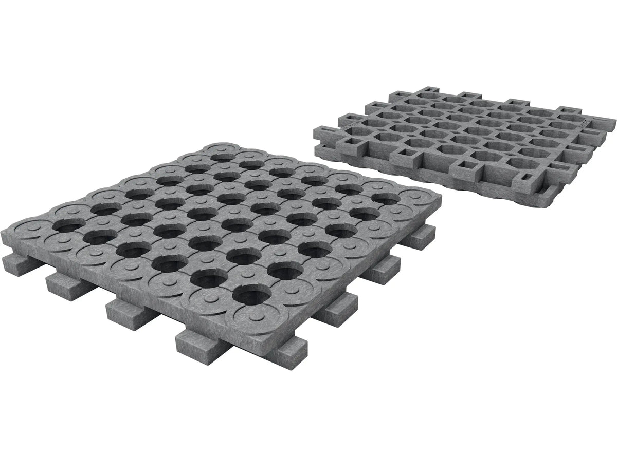 Détail du système d'emboîtement de la dalle stabilisatrice 50 x 50 – France Collectivités