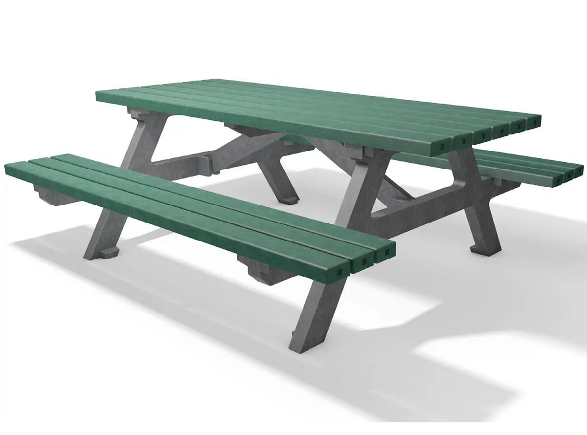 Table de pique-nique Serengeti coloris gris-vert, vue détourée – France Collectivités