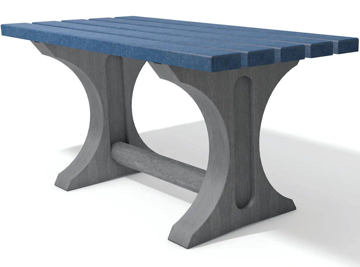 Table Tivoli coloris gris-bleu, vue détourée – France Collectivités