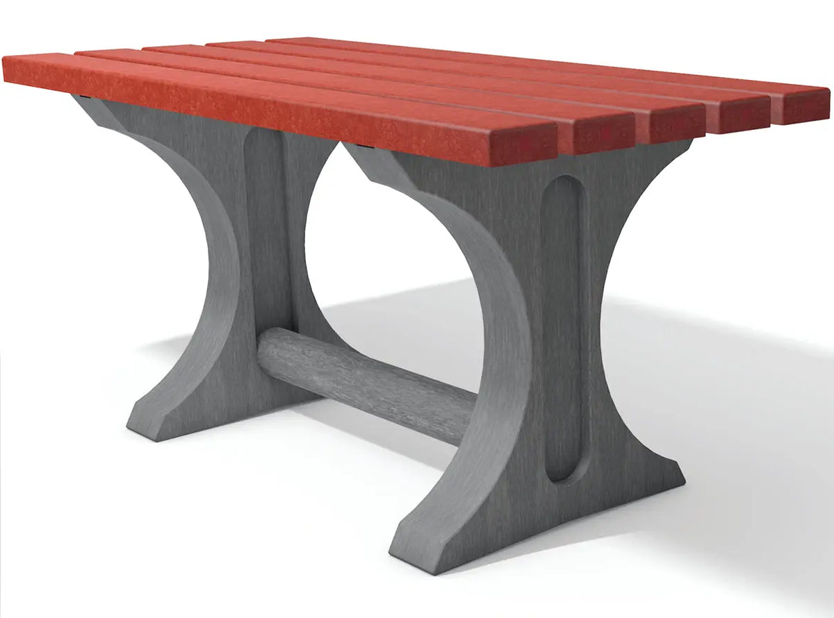 Table pique-nique Tivoli gris-rouge en plastique recyclé – France Collectivités