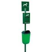 Borne hygiène canine sur poteau Hygeca + corbeille Xerios Rossignol